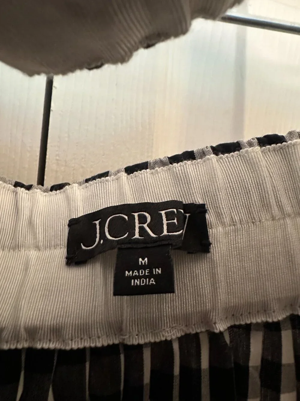 J.Crew Gwyneth Pleated Skirt in Gingham Black and White Sz M